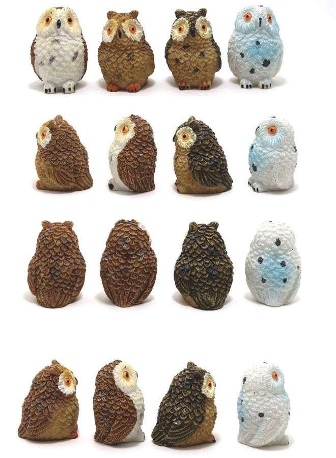 Efillooc Miniature Figurine Set Multi Color and Design (4 owl Set) - Image 2